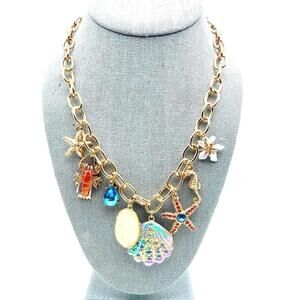 Betsey Johnson Mermaidcore Sea Life Charm Necklace NWT